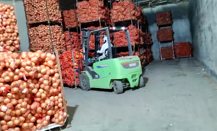 总鲲鹏系列新能源叉车，为食品冷库工厂注入绿色动能